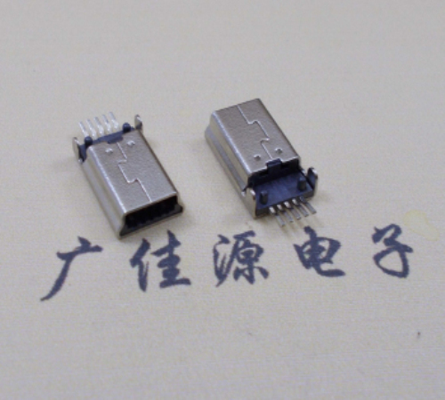 宿迁MINI USB公头 5pin端子贴板带柱 10.7mm体长