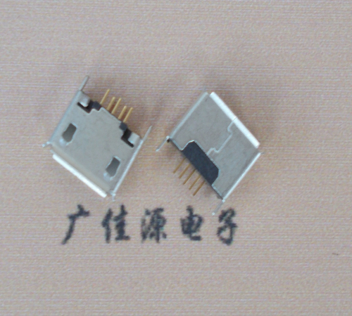 宿迁Micro usb立插180度 5p针加长2.0mm卷边雾锡