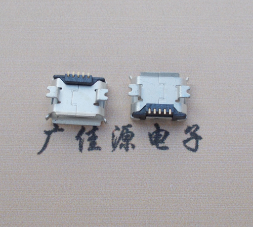 宿迁Micro USB 5PIN接口,B型垫高0.9mm鱼叉脚贴片雾锡卷边