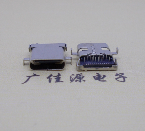 宿迁卧式沉板usb 3.1 type-c24p母座,端前插后贴smt连接器