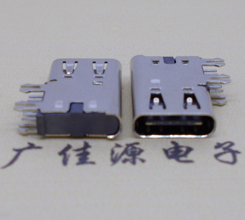 宿迁侧插USB3.1接头座子.90度type-c母座.6p侧插连接器