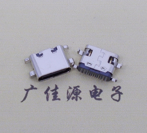 宿迁type c16p沉板母座破板0.8mm/1.0mm/1.2mm/1.6mm四脚插板端子SMT总体长度L=6.5mm